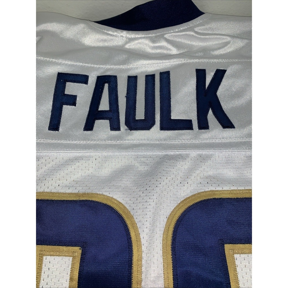 Reebok Marshall Faulk #28 St Louis Rams NFL Jersey White 52 Men's Authentic - Picture 9 of 11